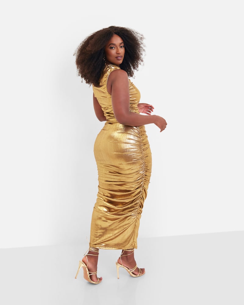 Gold bodycon top maxi dress